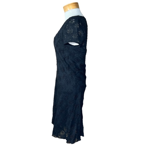 Free People Black Stretchy Lace Like Dress With Flower Design Fits Small… - Picture 4 of 15